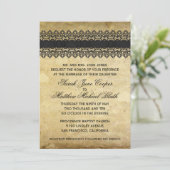 Vintage Hochzeit Einladung (Stehend Vorderseite)