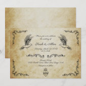 Vintage Hochzeit Einladung (Vorne/Hinten)
