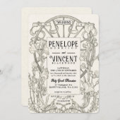 Vintage Hochzeit Einladung (Vorne/Hinten)