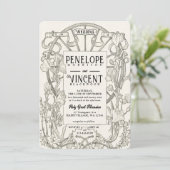 Vintage Hochzeit Einladung (Stehend Vorderseite)