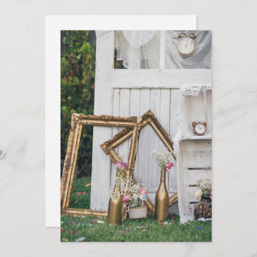 Vintage Hochzeit Einladung (Vorne/Hinten)