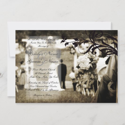 Vintage Hochzeit Einladung (Vorderseite)