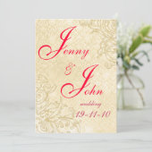 Vintage Hochzeit Einladung (Stehend Vorderseite)