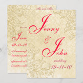 Vintage Hochzeit Einladung (Vorne/Hinten)