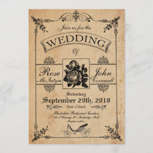 Vintage Hochzeit Einladung Romantische Rose Garten