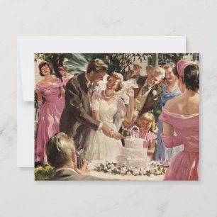 Vintage Hochzeit Frischvermählte schneiden Hochzei Einladung