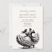 Vintage Hochzeit für Damen und Herren Einladung (Vorderseite)