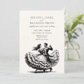 Vintage Hochzeit für Damen und Herren Einladung (Stehend Vorderseite)