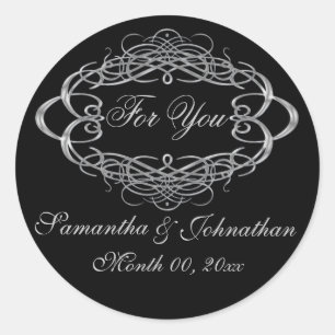 Vintage Hochzeit Gefallen "For you" Runder Aufkleber