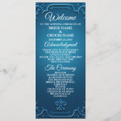 Vintage-Hochzeit geometrisch Teal Türkis elegant Programm (Vorderseite)