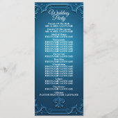 Vintage-Hochzeit geometrisch Teal Türkis elegant Programm (Rückseite)