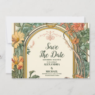 Vintage Hochzeit im Art Nouveau Stil mit floralen Save The Date