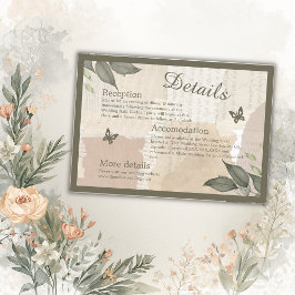 Vintage Hochzeit im bohenhaften Grün Begleitkarte