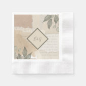 Vintage Hochzeit im bohenhaften Grün Serviette (Vorderseite)