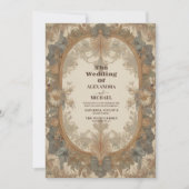 Vintage Hochzeit im floralen Jugendstil Einladung (Vorderseite)