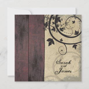 Vintage Hochzeit im Herbst Einladung Roter Barn Bo