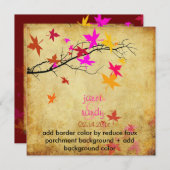 Vintage Hochzeit im Herbst / Elektropink Einladung (Vorne/Hinten)