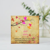 Vintage Hochzeit im Herbst / Elektropink Einladung (Stehend Vorderseite)