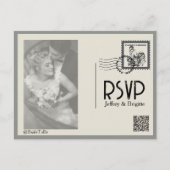 Vintage Hochzeit im modernen Zeitungsstil Postkarte (Vorderseite)