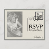 Vintage Hochzeit im modernen Zeitungsstil Postkarte (Vorderseite)