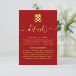 Vintage Hochzeit in China - Details zum Doppeldixi Begleitkarte