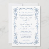 Vintage Hochzeit in französischer Sprache Einladung (Vorderseite)