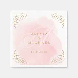 Vintage Hochzeit in Gold-Rose Serviette