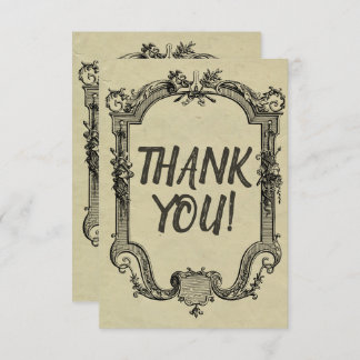 Vintage Hochzeit in grüner Schwarz Dankeskarte