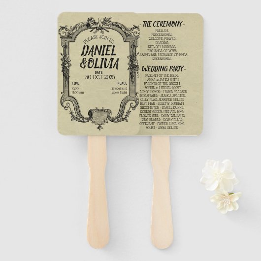 Vintage Hochzeit in grüner Schwarz Fächer (Vorne und Hinten)