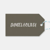 Vintage Hochzeit in grüner Schwarz Geschenkanhänger (Vorderseite (Horizontal))