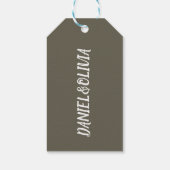 Vintage Hochzeit in grüner Schwarz Geschenkanhänger (Rückseite)