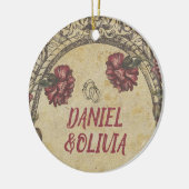 Vintage Hochzeit in grüner Schwarz Keramik Ornament (Links)