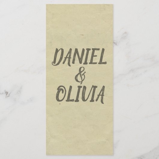 Vintage Hochzeit in grüner Schwarz Menükarte (Rückseite)