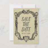 Vintage Hochzeit in grüner Schwarz Save The Date (Vorderseite)