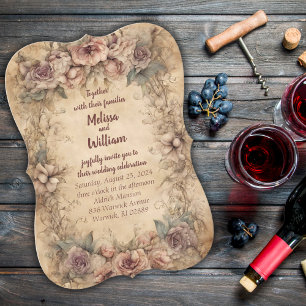 Vintage Hochzeit in Italien Einladung