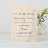 Vintage Hochzeit in Paris Save the Date (Stehend Vorderseite)