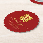 Vintage Hochzeit in Rot-China danke Untersetzer (angewinkelt)