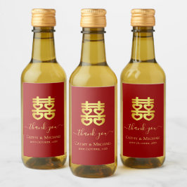 Vintage Hochzeit in Rot-China danke Weinetikett