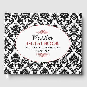 Vintage Hochzeit in Rot, Schwarz und Weiß Gästebuch