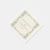 Vintage-Hochzeit in Salbeigrün Serviette (Ecke)