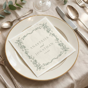 Vintage-Hochzeit in Salbeigrün Serviette