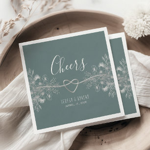 Vintage Hochzeit in Salbeigrün Serviette