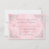 Vintage Hochzeit in Silberrot RSVP Karte (Rückseite)