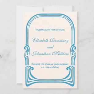 Vintage Hochzeit Jugendstil Stilvolle Pfauenvögel Einladung