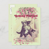 Vintage Hochzeit Katzen Save the Date Postkarte (Vorne/Hinten)