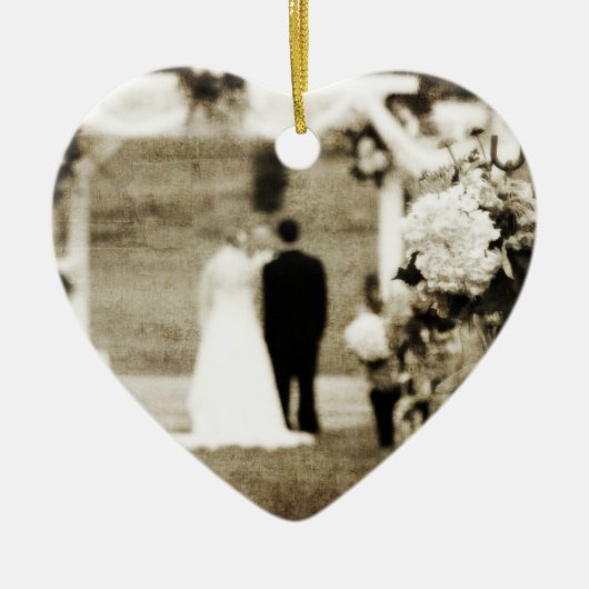 Vintage Hochzeit Keramik Ornament (Vorne)