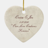 Vintage Hochzeit Keramik Ornament (Hinten)