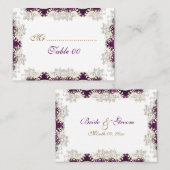 Vintage Hochzeit lila "Platzkarten" Platzkarte (Vorne/Hinten)