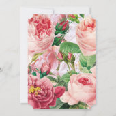 Vintage Hochzeit mit Blumen und Botanischem Rosen Einladung (Rückseite)