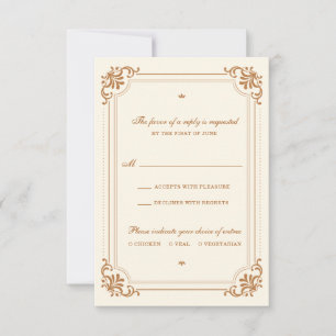 Vintage Hochzeit mit Geblüht Mahlzeiten RSVP Karte